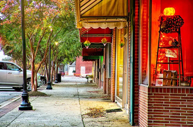 city street in Clover, South Carolina